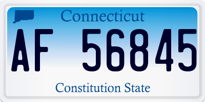 CT license plate AF56845