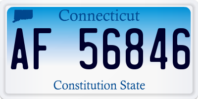CT license plate AF56846