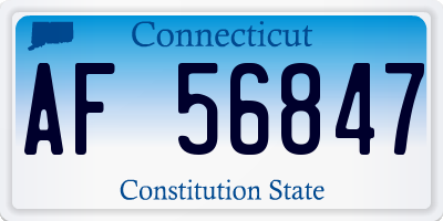 CT license plate AF56847