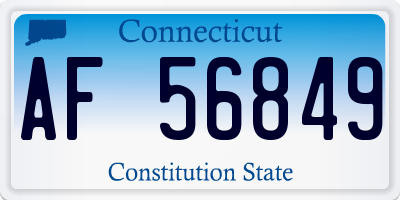 CT license plate AF56849