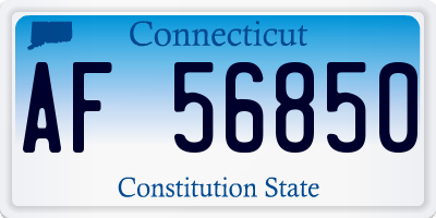 CT license plate AF56850