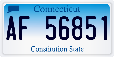 CT license plate AF56851