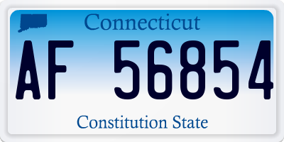 CT license plate AF56854