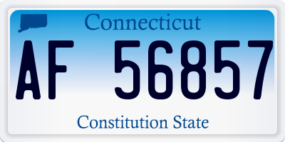 CT license plate AF56857
