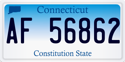 CT license plate AF56862