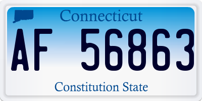 CT license plate AF56863