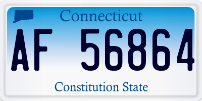 CT license plate AF56864