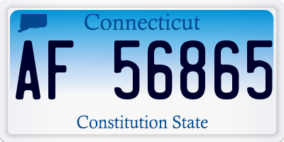 CT license plate AF56865