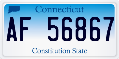 CT license plate AF56867