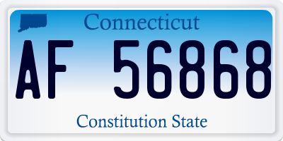 CT license plate AF56868