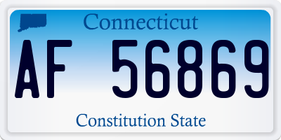 CT license plate AF56869