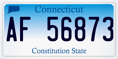 CT license plate AF56873