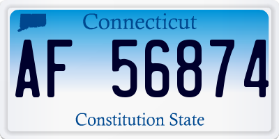 CT license plate AF56874