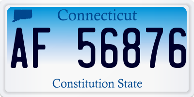 CT license plate AF56876