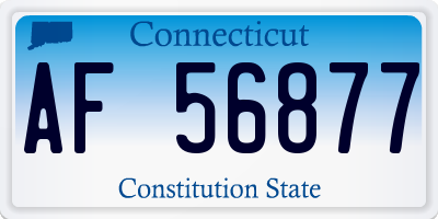 CT license plate AF56877