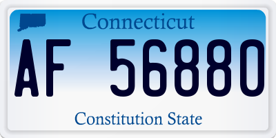 CT license plate AF56880