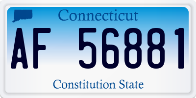 CT license plate AF56881
