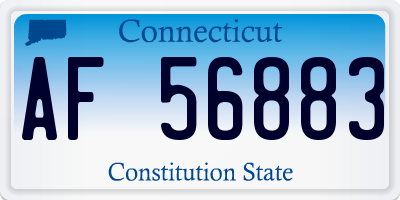 CT license plate AF56883