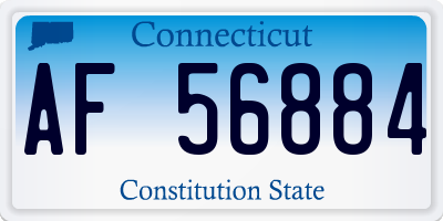 CT license plate AF56884