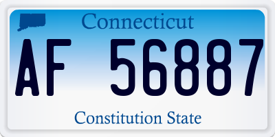 CT license plate AF56887