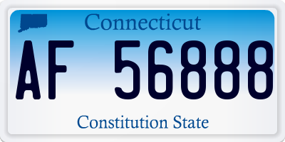 CT license plate AF56888