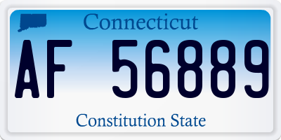 CT license plate AF56889