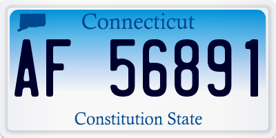 CT license plate AF56891