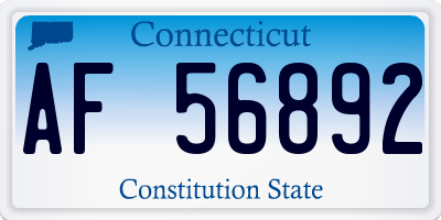 CT license plate AF56892
