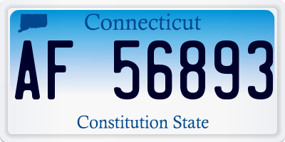 CT license plate AF56893