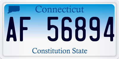 CT license plate AF56894