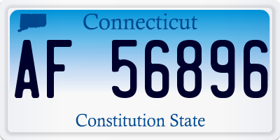 CT license plate AF56896