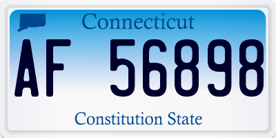 CT license plate AF56898
