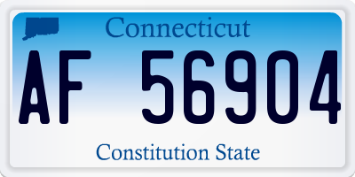 CT license plate AF56904