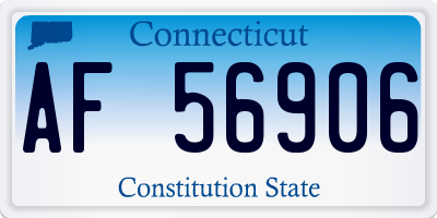 CT license plate AF56906