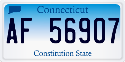 CT license plate AF56907