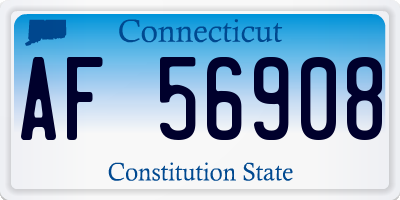 CT license plate AF56908