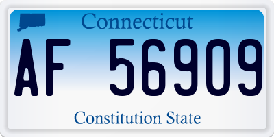 CT license plate AF56909