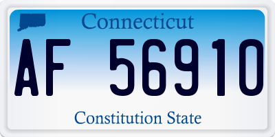 CT license plate AF56910