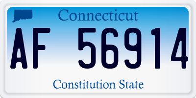 CT license plate AF56914