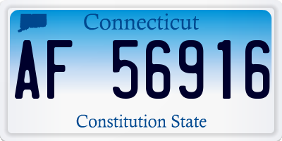 CT license plate AF56916