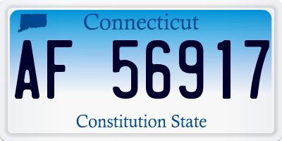 CT license plate AF56917
