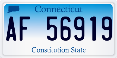 CT license plate AF56919