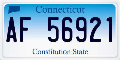 CT license plate AF56921