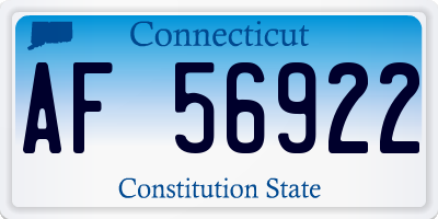 CT license plate AF56922