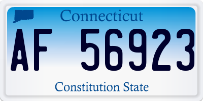 CT license plate AF56923