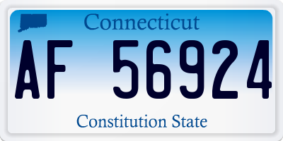 CT license plate AF56924