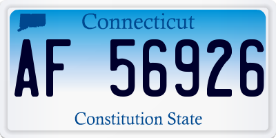 CT license plate AF56926