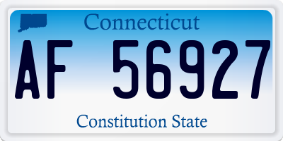 CT license plate AF56927