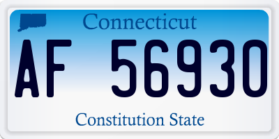 CT license plate AF56930