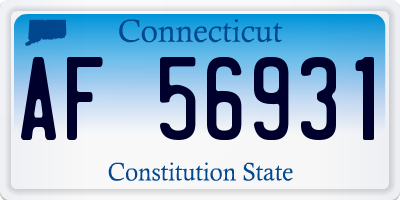 CT license plate AF56931
